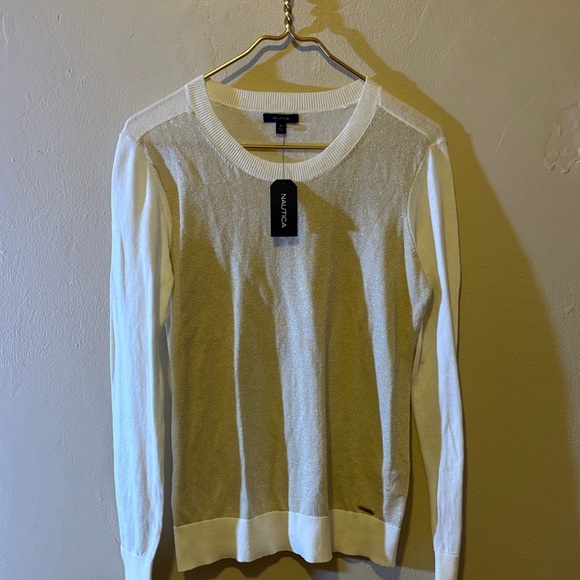Nautica Women's White Crewneck Sweater - Picture 1 of 2
